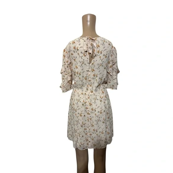 Reformation Cream Floral Long Sleeve Dress - Picture 2 of 6